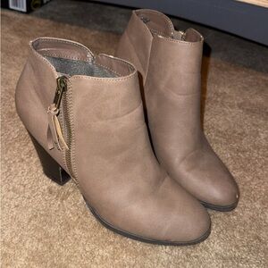 Charlotte Russe Taupe Ankle Booties